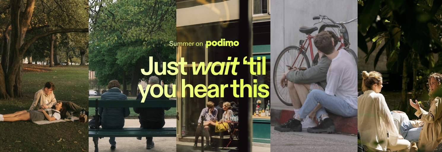 Summer on Podimo key art: Just wait till you hear this